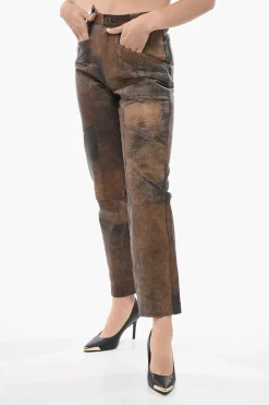 Pantaloni 4 Tasche Mom Fit in Pelle>BAIA Hot