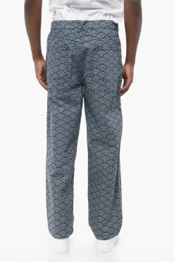 Online Pantaloni 5 Tasche SEIGAIHA con Motivo Rainbow Uomo Pantaloni