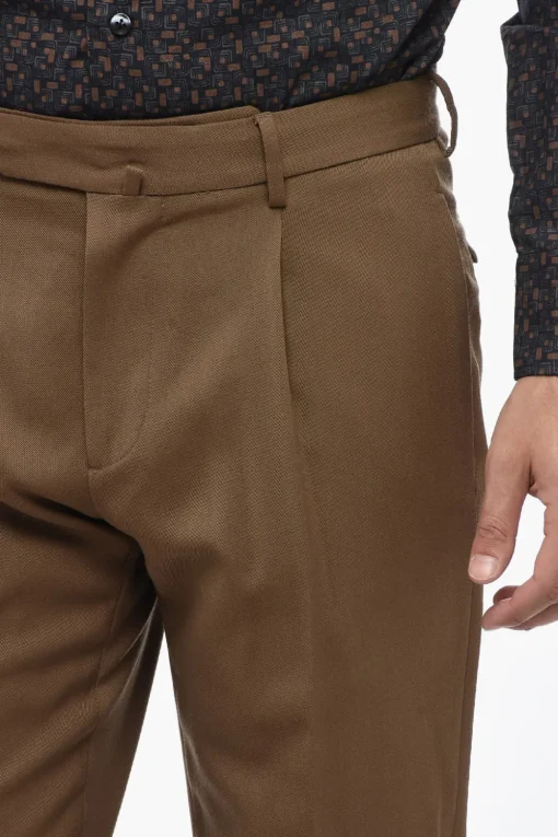 Pantaloni a 1 Pince IL VIAGGIATORE in Misto Lana con Passanti>Santaniello Discount