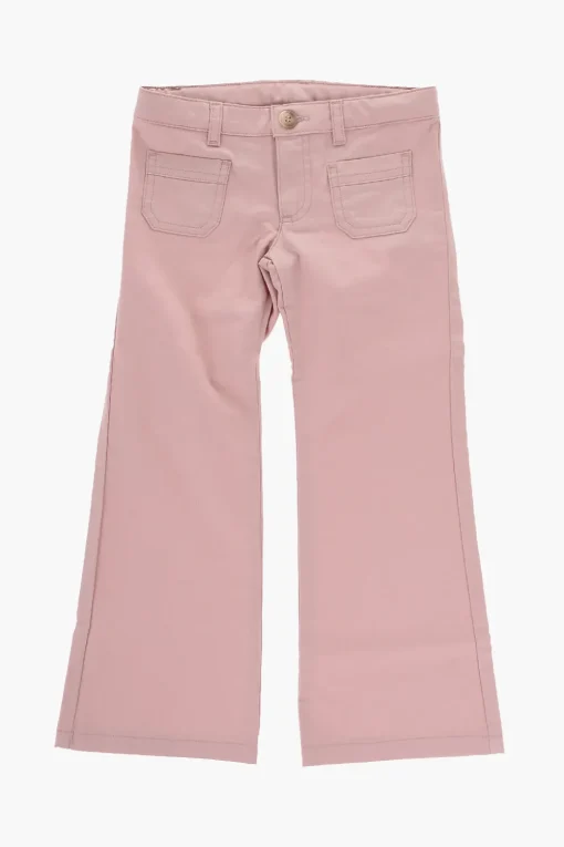 Pantaloni a 4 Tasche in Cotone con 1 Bottoni>Bonpoint Fashion