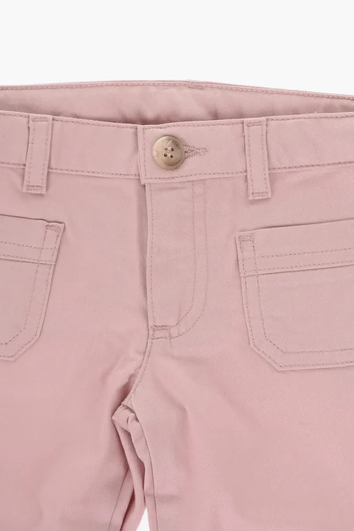 Pantaloni a 4 Tasche in Cotone con 1 Bottoni>Bonpoint Fashion