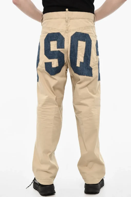 Clearance Pantaloni a 5 Tasche in Cotone Twill con Dettaglio in Denim Uomo Pantaloni