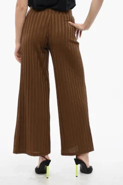 Discount Pantaloni A Coste Wide-Fit A Vita Alta Donna Pantaloni
