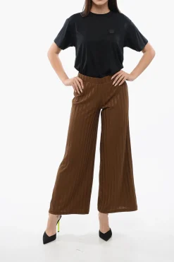 Discount Pantaloni A Coste Wide-Fit A Vita Alta Donna Pantaloni