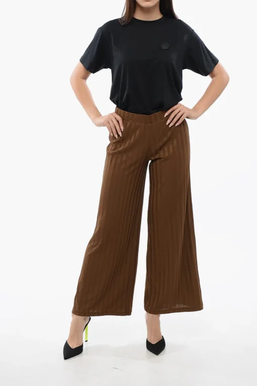 Discount Pantaloni A Coste Wide-Fit A Vita Alta Donna Pantaloni