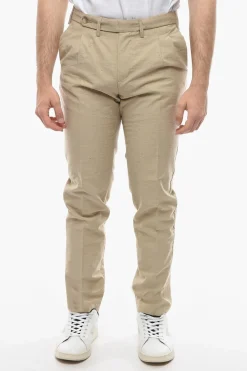 New Pantaloni a Doppia Pince ROPPONGI in Tinta Unita Uomo Pantaloni