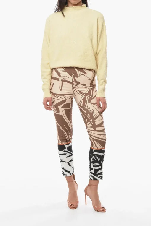 Sale Pantaloni a Fantasia cpn Zip Laterale Donna Pantaloni