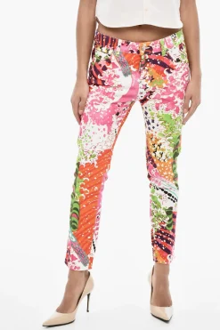 Pantaloni a Fantasia in Twill di Cotone con 5 Tasche>Dsquared2 Clearance
