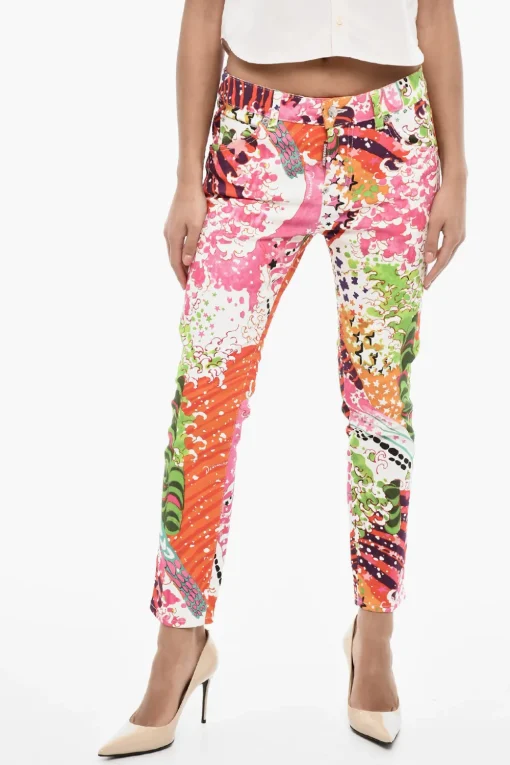 Pantaloni a Fantasia in Twill di Cotone con 5 Tasche>Dsquared2 Clearance