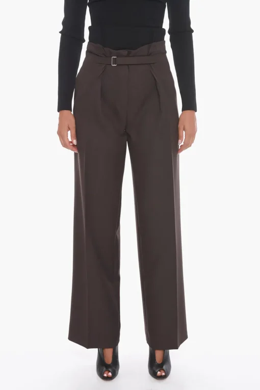 Sale Pantaloni a Gamba Ampia con Chiusura in Velcro Donna Pantaloni