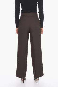 Sale Pantaloni a Gamba Ampia con Chiusura in Velcro Donna Pantaloni