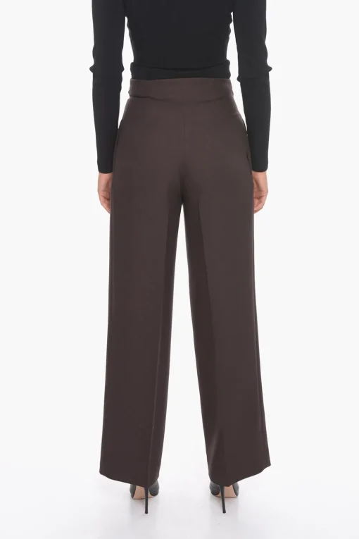Sale Pantaloni a Gamba Ampia con Chiusura in Velcro Donna Pantaloni