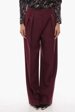 Pantaloni a Gamba Ampia con Pinces>Super Blond Hot