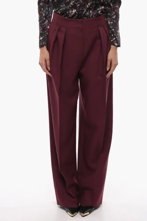 Pantaloni a Gamba Ampia con Pinces>Super Blond Hot