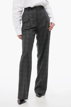 Fashion Pantaloni a Gamba Ampia con Pince Donna Pantaloni