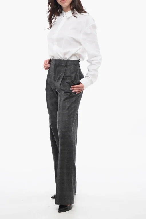 Fashion Pantaloni a Gamba Ampia con Pince Donna Pantaloni