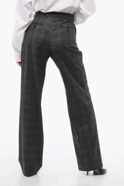 Fashion Pantaloni a Gamba Ampia con Pince Donna Pantaloni