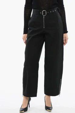 Discount Pantaloni a Gamba Ampia con Cintura Donna Pantaloni