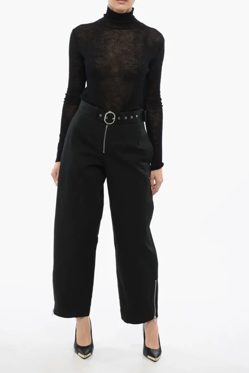 Discount Pantaloni a Gamba Ampia con Cintura Donna Pantaloni
