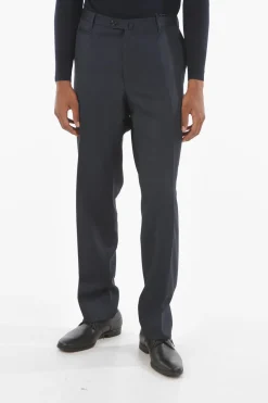Clearance Pantaloni a Gamba Diritta LEADER in Lana Uomo Pantaloni