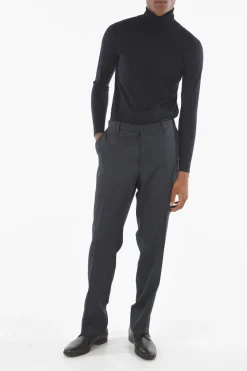 Clearance Pantaloni a Gamba Diritta LEADER in Lana Uomo Pantaloni