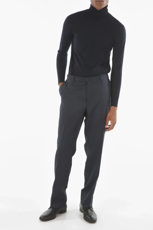 Clearance Pantaloni a Gamba Diritta LEADER in Lana Uomo Pantaloni