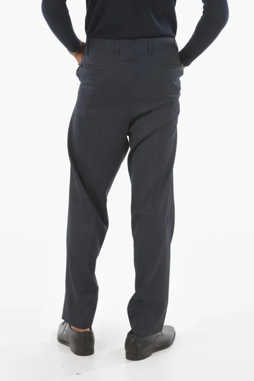 Clearance Pantaloni a Gamba Diritta LEADER in Lana Uomo Pantaloni
