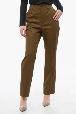 Outlet Pantaloni a Gamba Dritta con Pince Donna Pantaloni