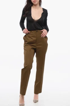Outlet Pantaloni a Gamba Dritta con Pince Donna Pantaloni