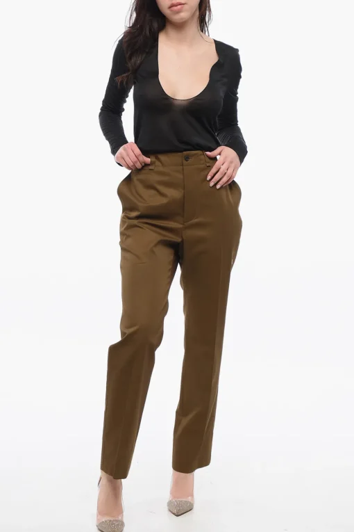 Outlet Pantaloni a Gamba Dritta con Pince Donna Pantaloni