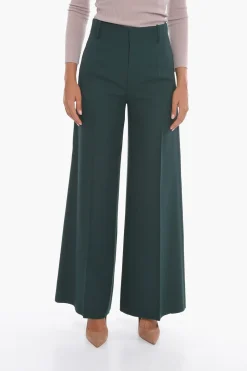 New Pantaloni a Palazzo con Pince Frontale Donna Pantaloni