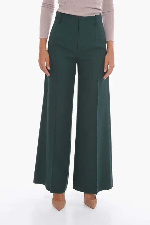 New Pantaloni a Palazzo con Pince Frontale Donna Pantaloni
