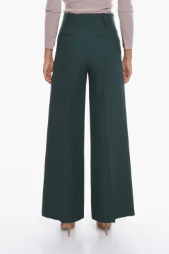New Pantaloni a Palazzo con Pince Frontale Donna Pantaloni