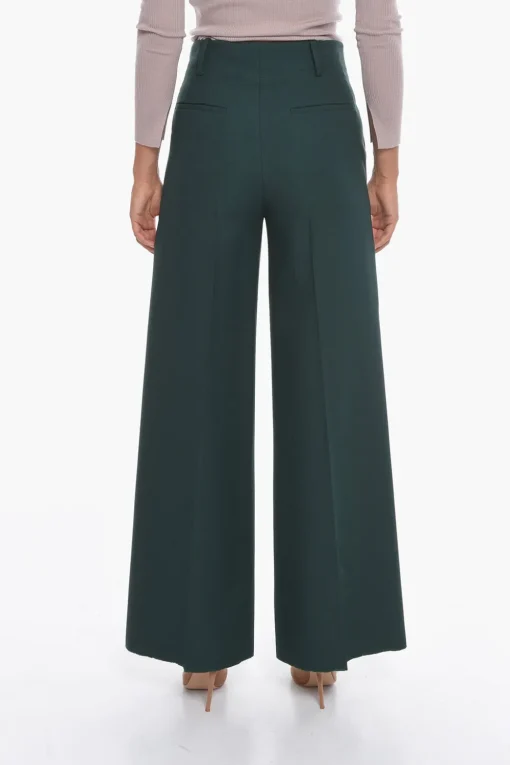 New Pantaloni a Palazzo con Pince Frontale Donna Pantaloni