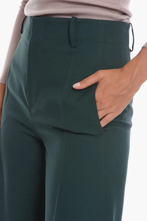 New Pantaloni a Palazzo con Pince Frontale Donna Pantaloni