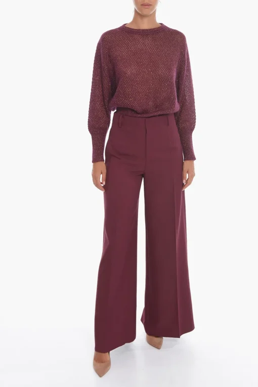 Pantaloni a Palazzo con Pince Frontale>Super Blond Fashion