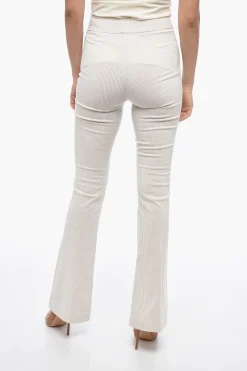 Best Pantaloni a Righe Slim con Orlo Svasato Donna Pantaloni