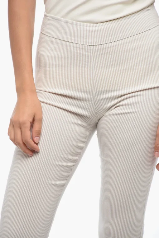 Best Pantaloni a Righe Slim con Orlo Svasato Donna Pantaloni