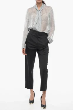 Pantaloni a Una Pince con Motivo Hopsack></noscript>Chloe New