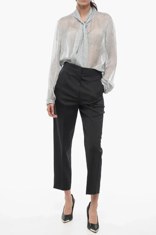 Pantaloni a Una Pince con Motivo Hopsack>Chloe New
