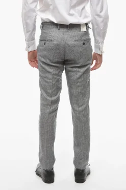 Discount Pantaloni a una Pince RAVAL In Motivo Pied De Poule con Taschino Uomo Pantaloni
