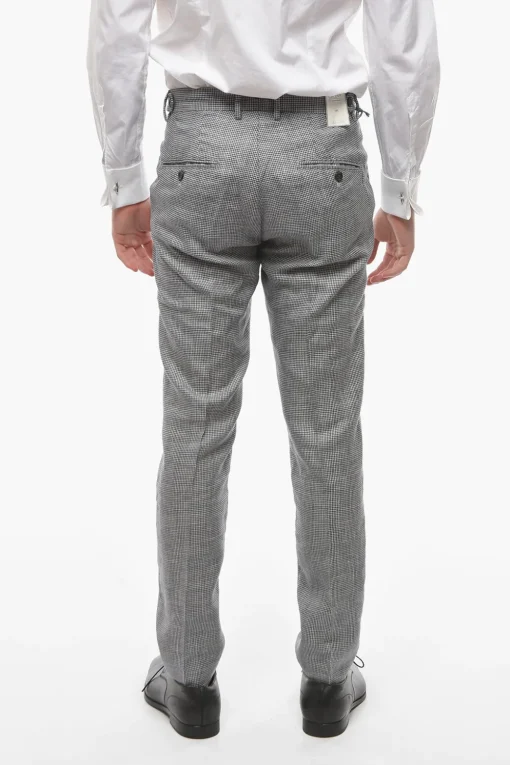 Discount Pantaloni a una Pince RAVAL In Motivo Pied De Poule con Taschino Uomo Pantaloni