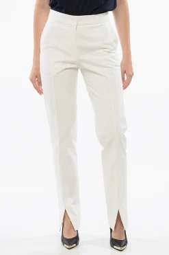 Hot Pantaloni a Vita Alta con Spacchi Donna Pantaloni