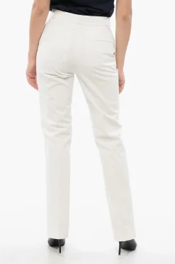 Hot Pantaloni a Vita Alta con Spacchi Donna Pantaloni