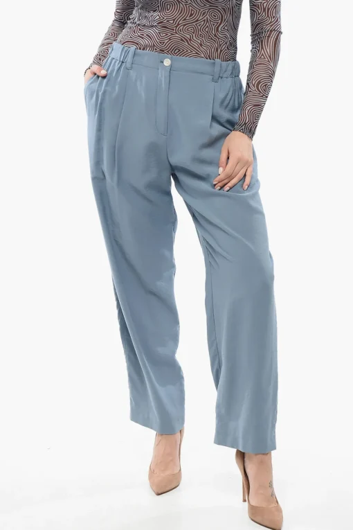 Best Pantaloni a Vita Alta con Dettagli Plissettati Donna Pantaloni