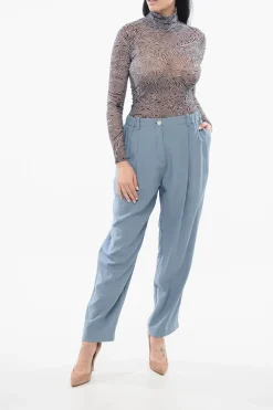Best Pantaloni a Vita Alta con Dettagli Plissettati Donna Pantaloni