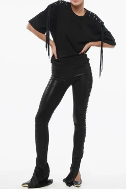 Pantaloni a Vita Alta in Lurex con Dettaglio Raccolto></noscript>Rick Owens Fashion