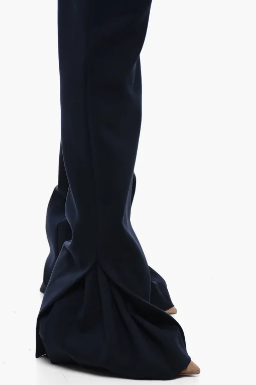 New Pantaloni a Vita Bassa con Dettaglio Plisse Donna Pantaloni