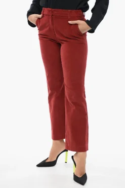 Sale Pantaloni a Vita Bassa in Velluto a Coste con Fit Svasato Donna Pantaloni