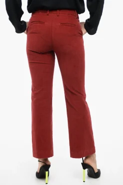 Sale Pantaloni a Vita Bassa in Velluto a Coste con Fit Svasato Donna Pantaloni